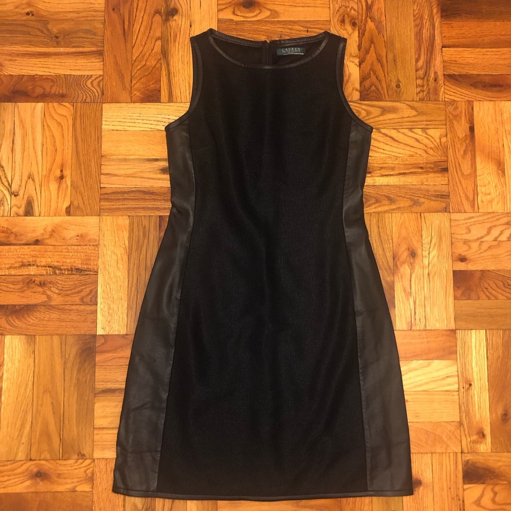 Ralph Lauren Tweed Dress with faux fur side panels